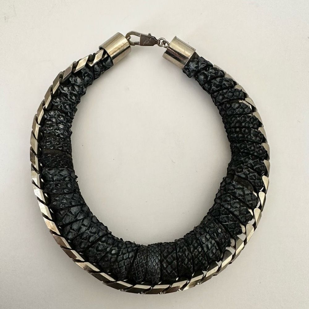 Wilma Spagli silver and black choker necklace